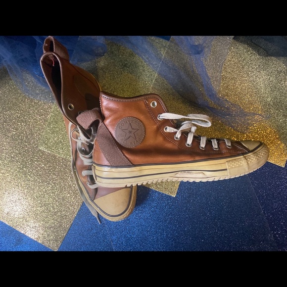 CONVERSE LTHR VTG WARM COGNAC Sneakers FLAWED RARE - Picture 8 of 16